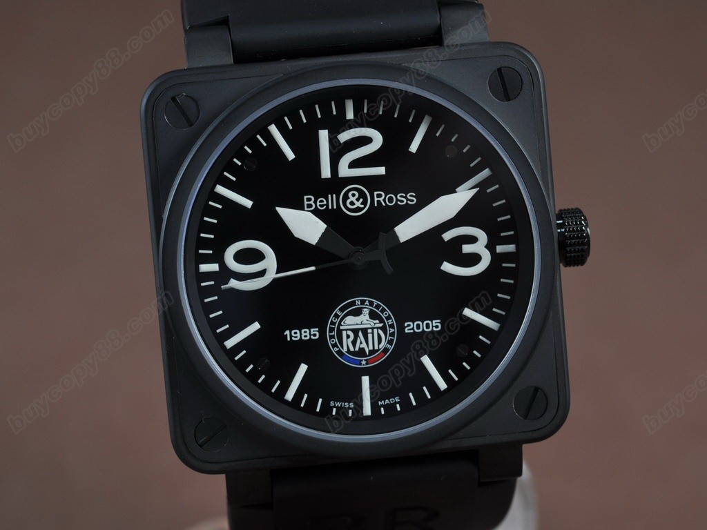 Bell & Ross【男性用】 BR Instrument Limited Ed PVD Black 46mm Eta 2892-2オートマチック搭載6