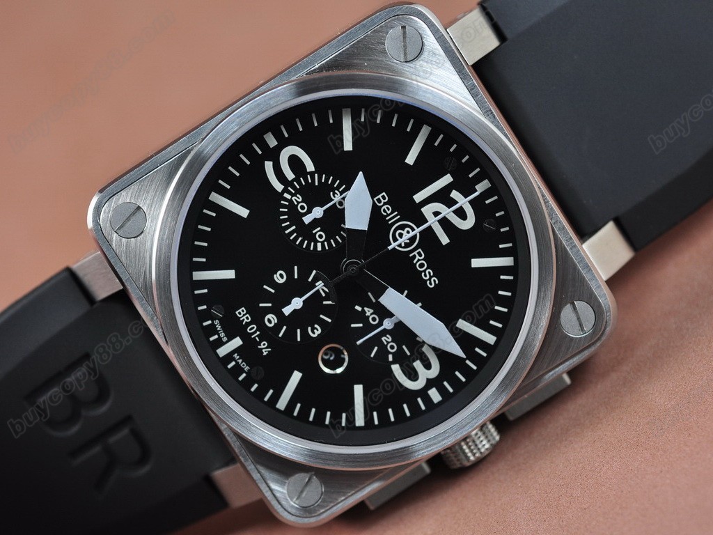 Bell & Ross【男性用】BR01-94 SS/RU Black A-7750 オートマチック搭載6