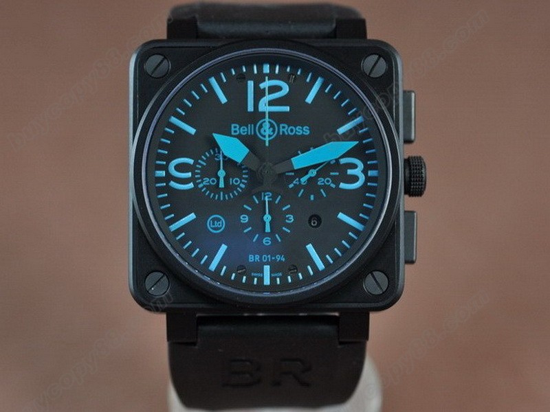 Bell & Ross【男性用】 BR01-94 PVD/RU Black/Blue A-7750 オートマチック搭載3