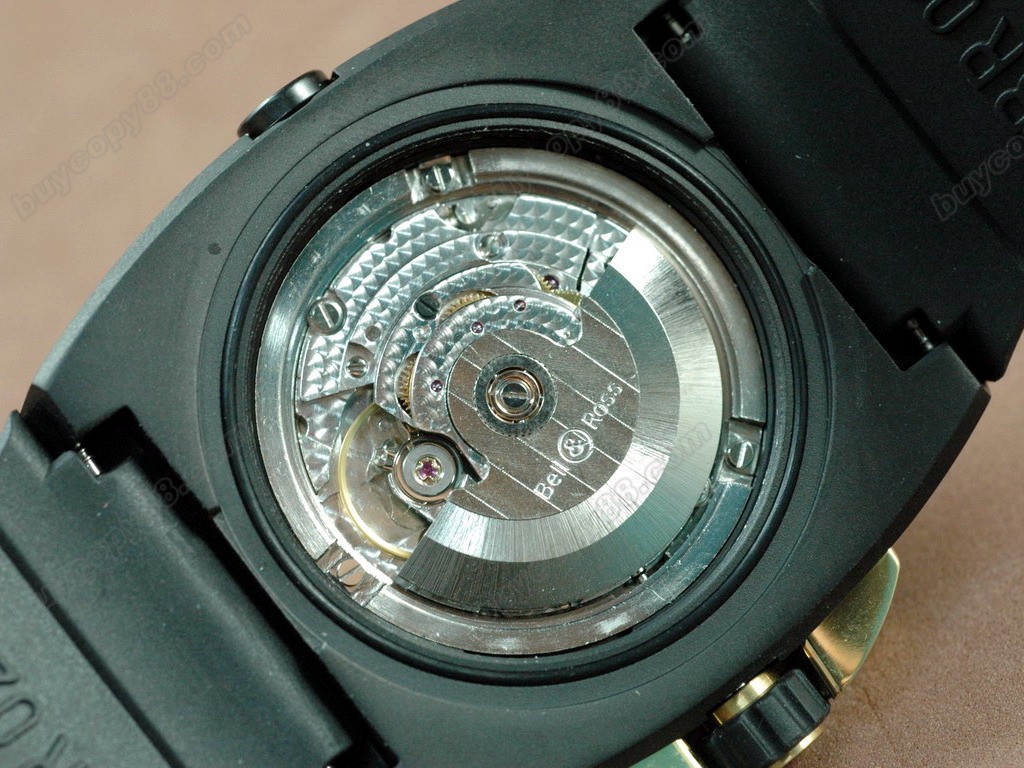 Bell & Ross【男性用】Instrument BR-02 PVD/YG/RU Black Num/Stk Asia Eta2824自動機芯搭載1