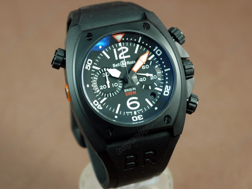 Bell & Ross【男性用】BR-02 Chrono PVD/RU Blk Num/Stk Asia 7750 自動機芯搭載6