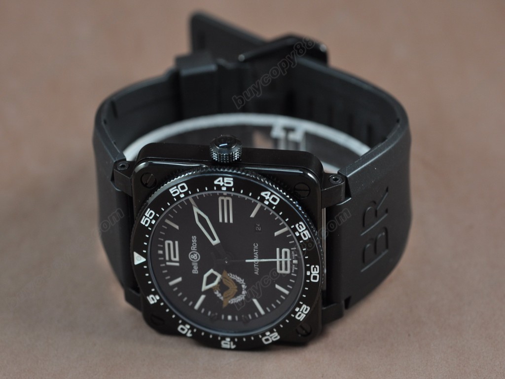 Bell & Ross【男性用】 BR03 PVD/RU French Air Force Black Dial Asia Eta 2824-2自動機芯搭載8