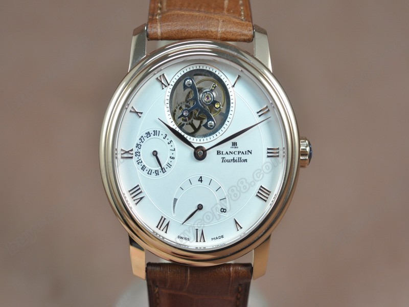 寶鉑錶【男性用】 Carrousel Tourbillon Power Reserve RG/LE White dial 手上鏈搭載2