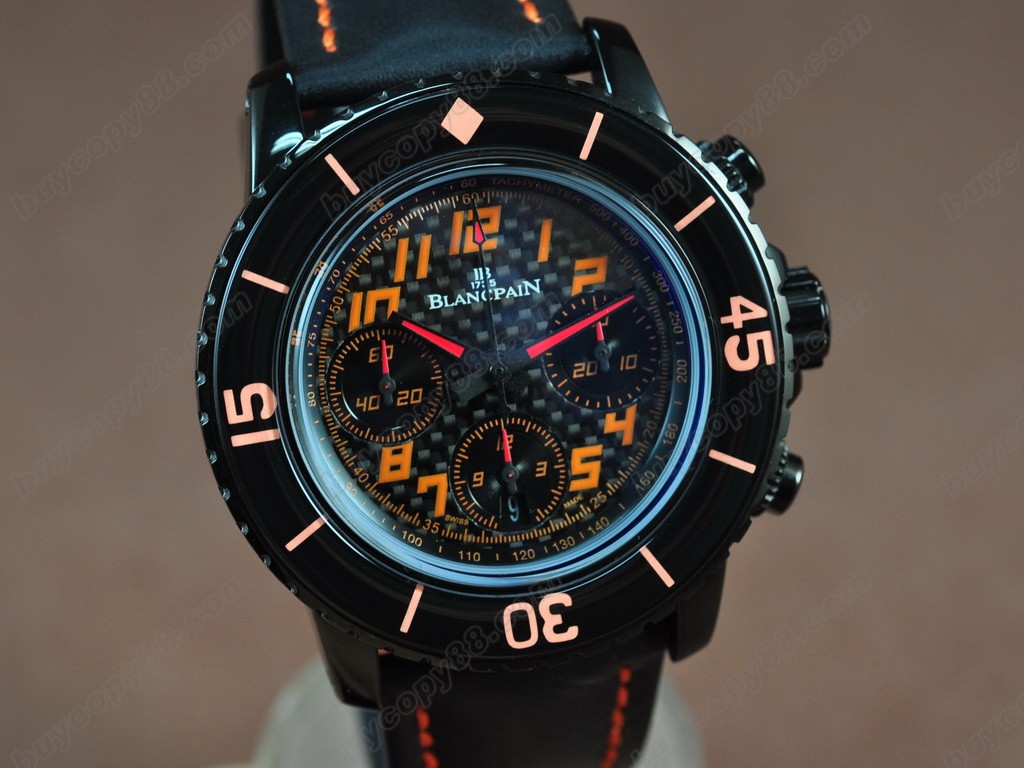 寶鉑錶【男性用】50 Fathoms Chronograph Limted Ed PVD/NY Blk/Red AsiaETA7750 自動機芯搭載 9