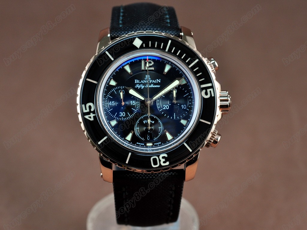  寶鉑錶【男性用】50 Fathoms Chronograph RG/NY Blk7750 自動機芯搭載4