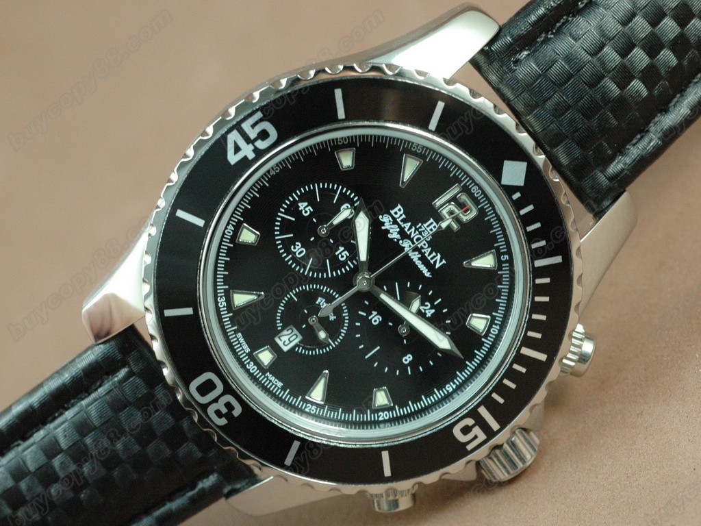 寶鉑錶【男性用】Fathoms Chronograph SS/NY Blk Jap石英機芯搭載4