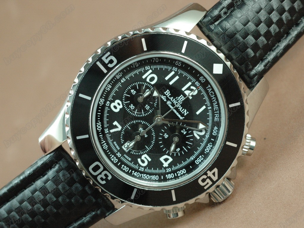 寶鉑錶【男性用】 Fathoms Chronograph SS/NY Blk Jap石英機芯搭載2