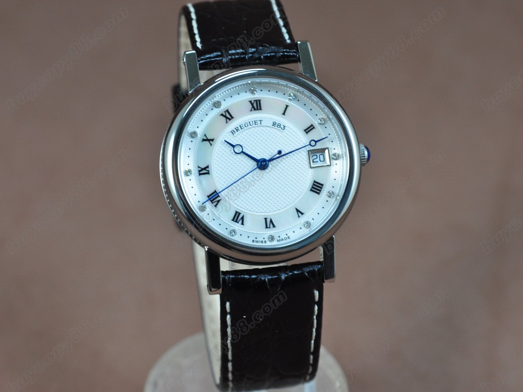 寶璣【男性用】Classique Automatic SS/LE White Swiss Eta 2824自動機芯搭載　4