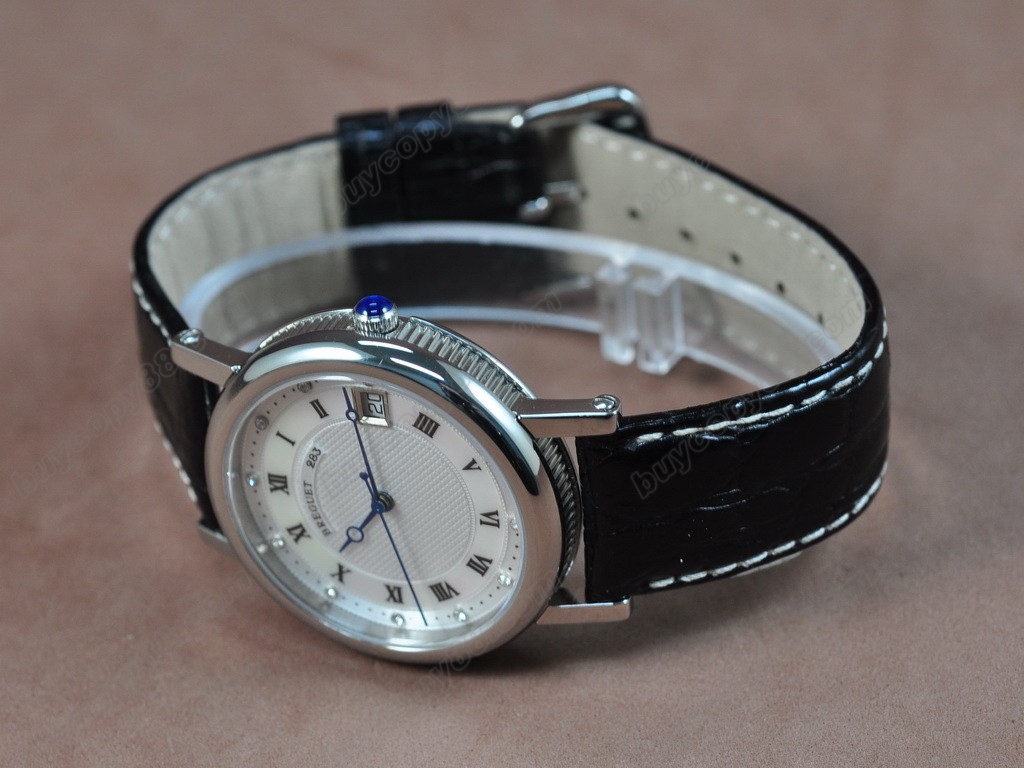 寶璣【男性用】Classique Automatic SS/LE White Swiss Eta 2824自動機芯搭載　1