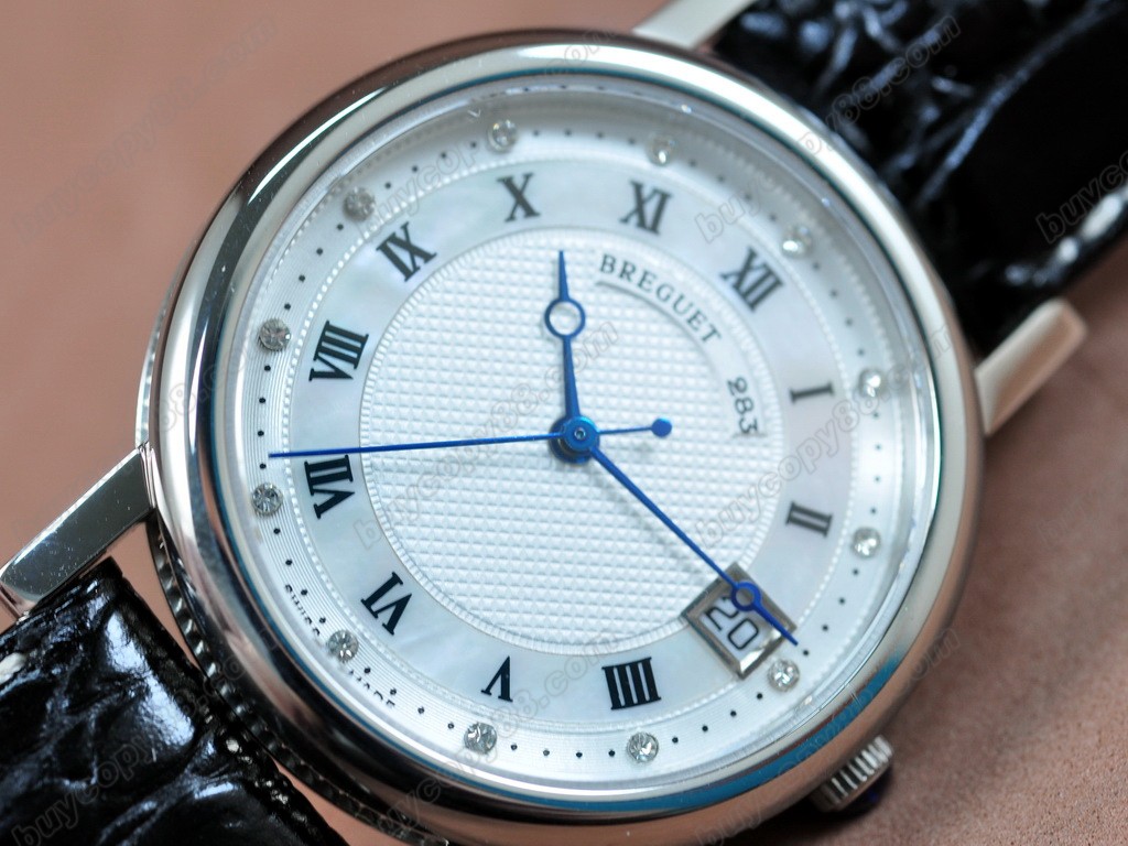 寶璣【男性用】Classique Automatic SS/LE White Swiss Eta 2824自動機芯搭載　0