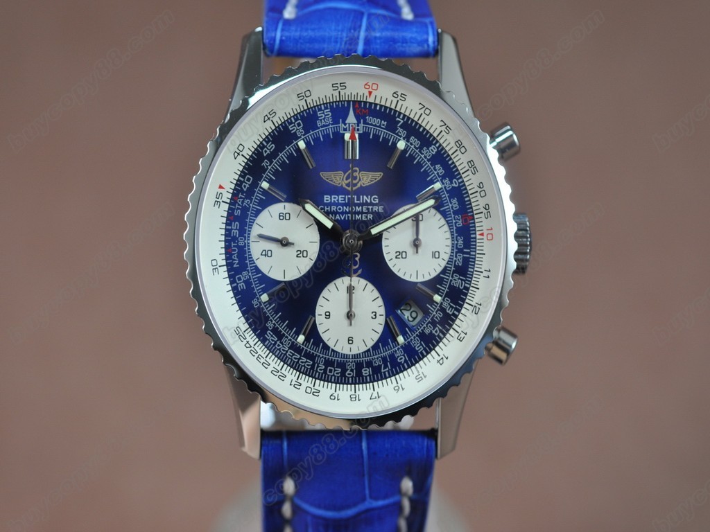 百年靈【男性用】 Navitimer Blue Dial LE Stick Markers Working Chronos自動機芯搭載8