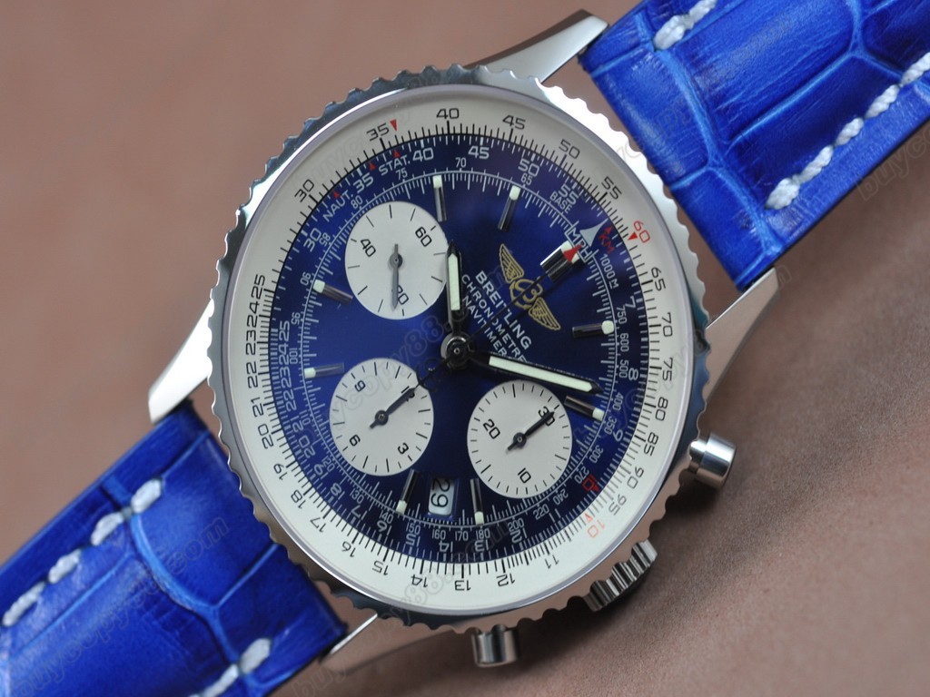 百年靈【男性用】 Navitimer Blue Dial LE Stick Markers Working Chronos自動機芯搭載4