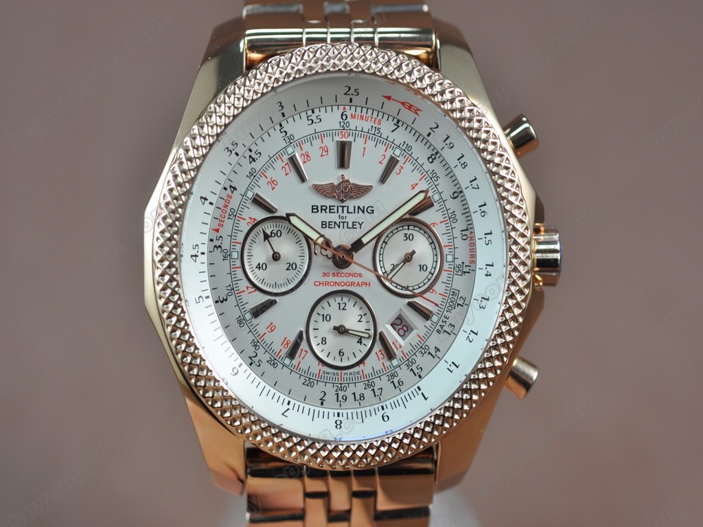 百年靈【男性用】 FG Bentley Chrono Full RG White Dial Asia7750自動機芯搭載7