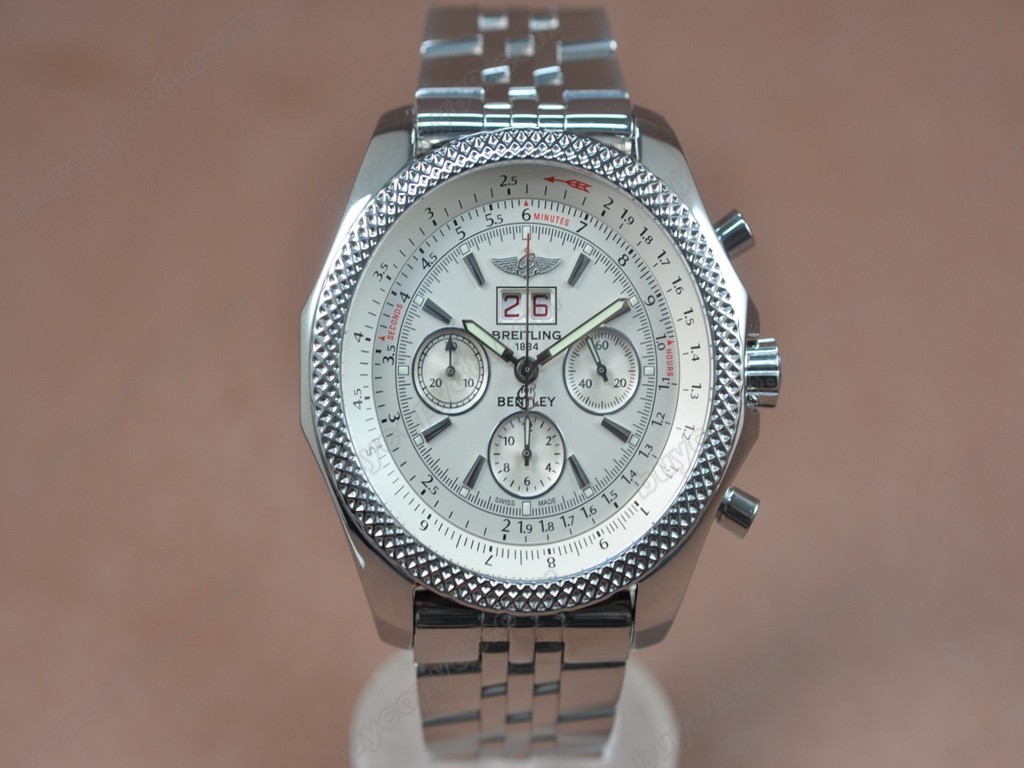 百年靈【男性用】Bentley Big Date Chrono SS/SS White Asia7750自動機芯搭載8