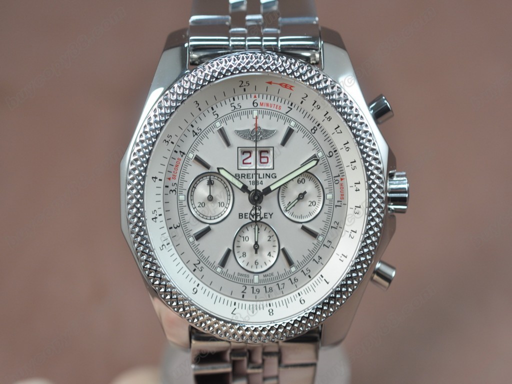 百年靈【男性用】Bentley Big Date Chrono SS/SS White Asia7750自動機芯搭載7