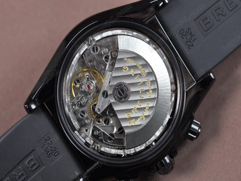 百年靈【男性用】BlackBird Big Date PVD/RU Black dial Asia7750自動機芯搭載7