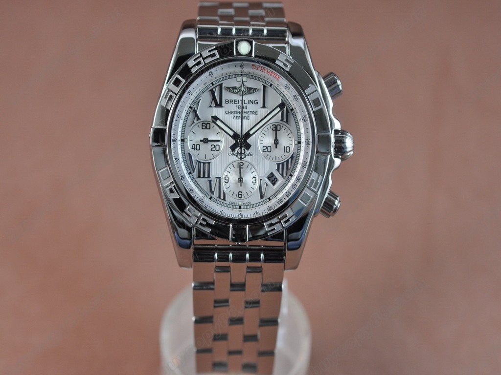 百年靈【男性用】 Chronomat B01 SS/SS White Roman Asia7750自動機芯搭載7