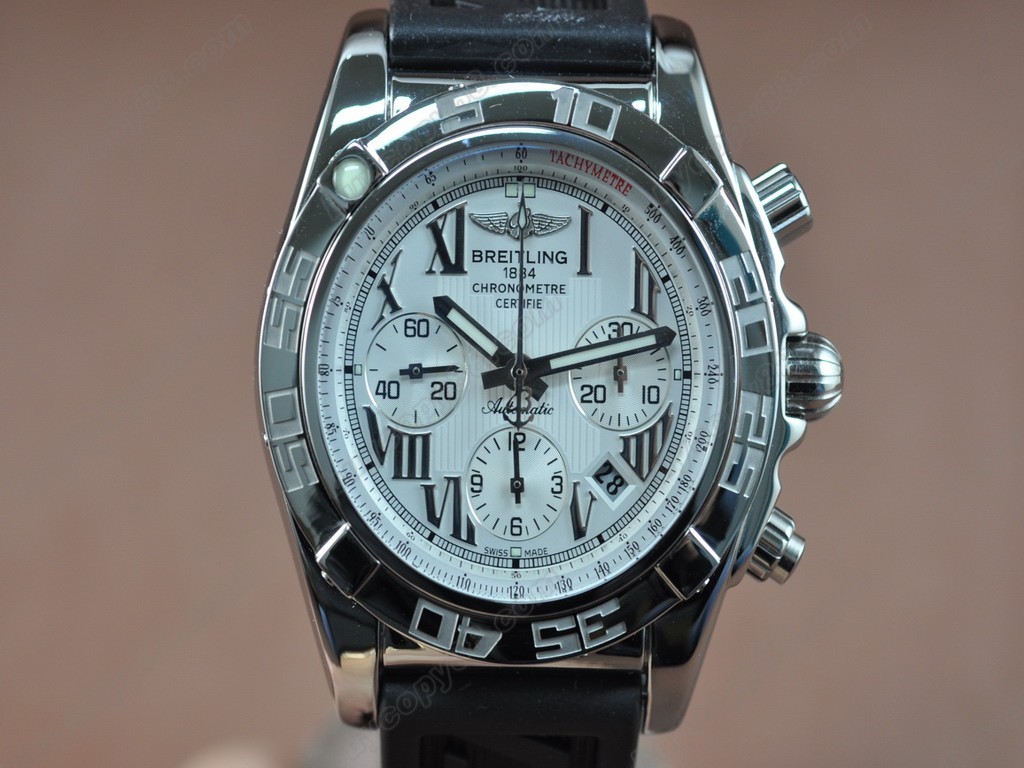 百年靈【男性用】 Chronomat B01 SS/RU White Roman Asia7750自動機芯搭載3