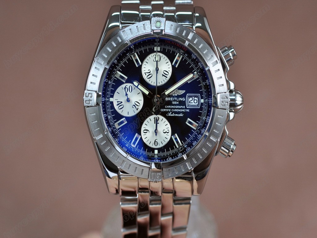 百年靈【男性用】 Chronomat Evolution Ult V3 SS/SS Blue Stk Asia7750自動機芯搭載8