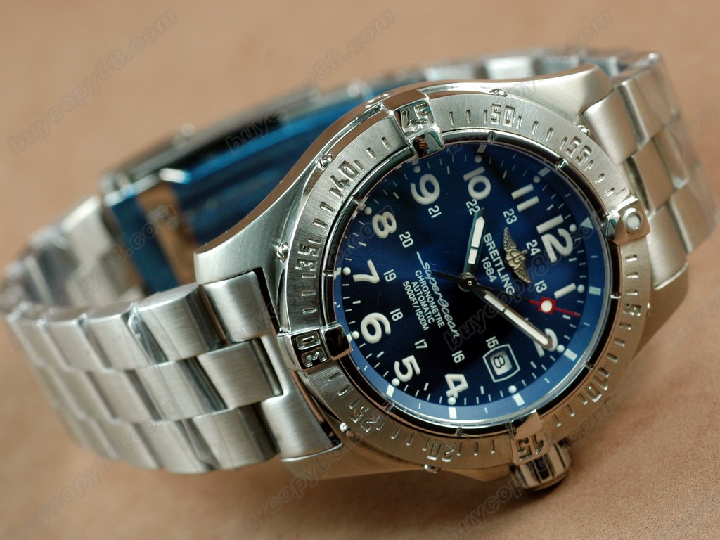 百年靈【男性用】 Superocean Steelfish SS Blue Swiss Eta 2824-2自動機芯搭載5