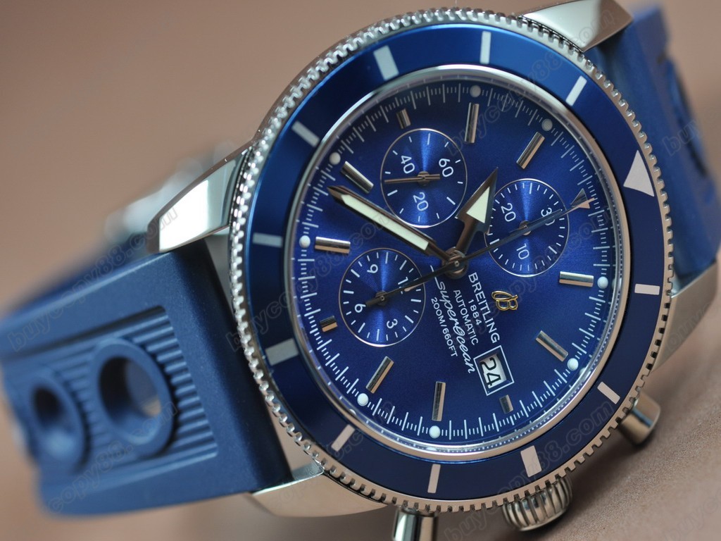 百年靈【男性用】Superocean Heritage Chrono SS/RU Blue Asia7750自動機芯搭載4