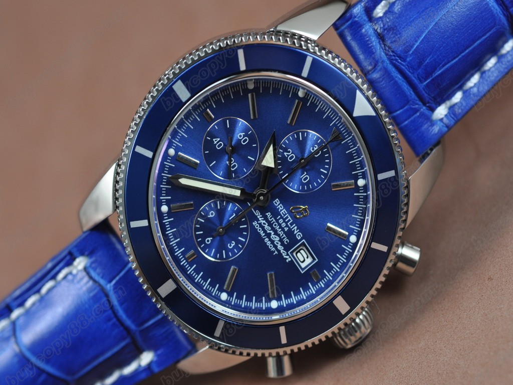 百年靈【男性用】Superocean Heritage Chrono SS/LE Blue Asia7750自動機芯搭載0