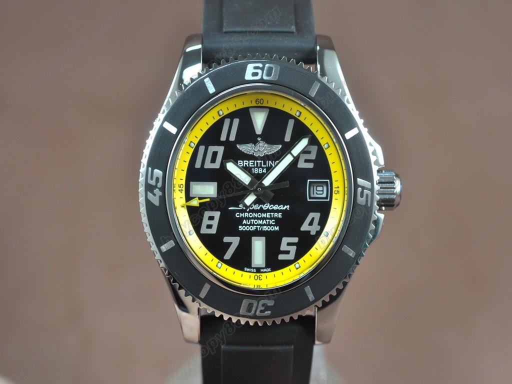 百年靈【男性用】 SuperOcean 42mm SS/RU Yellow Ultimate Edition A-2824 自動機芯搭載14