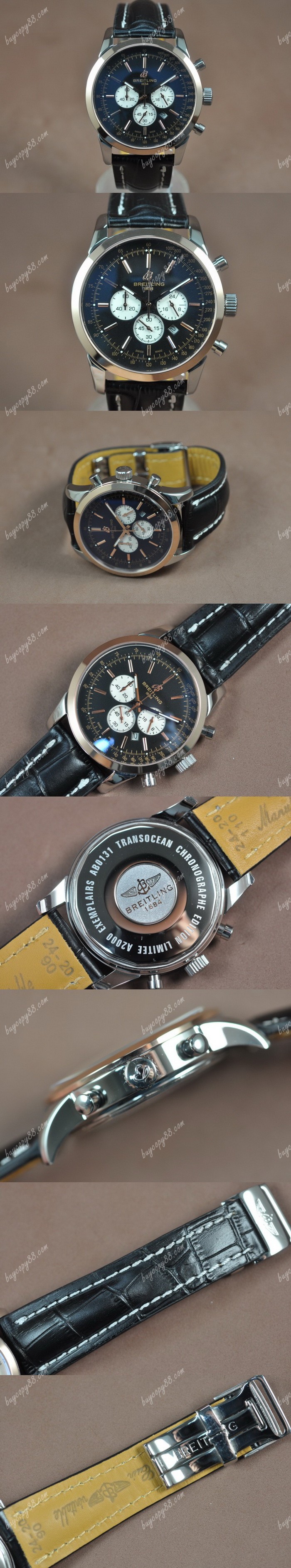 百年靈Breitling Transocean Chrono TT/LE Black dial Jap-OS20石英錶0