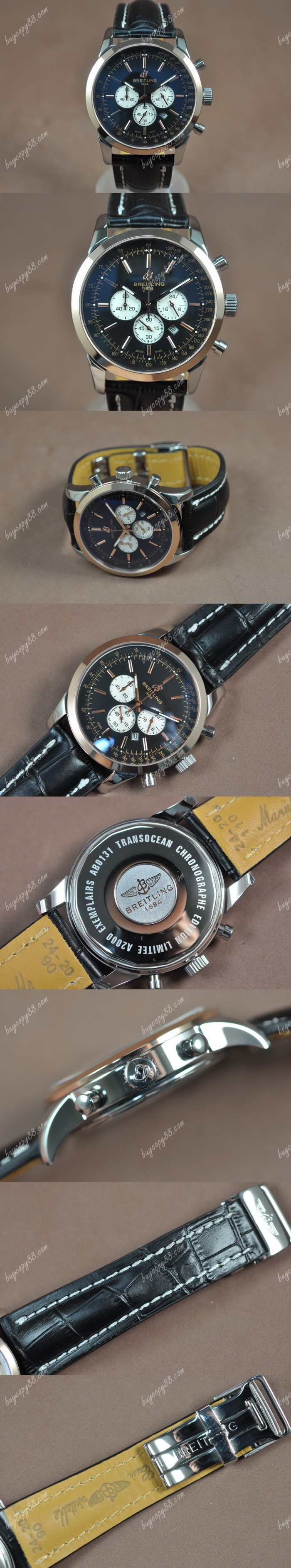 百年靈Breitling Transocean Chrono TT/LE Black dial Jap-OS20石英錶0