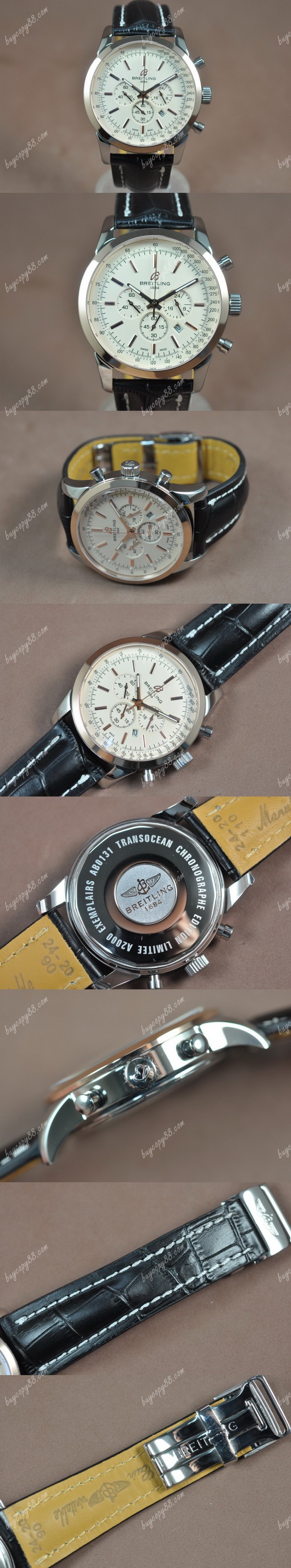  百年靈Breitling Transocean Chrono TT/LE White dial Jap-OS20石英錶0