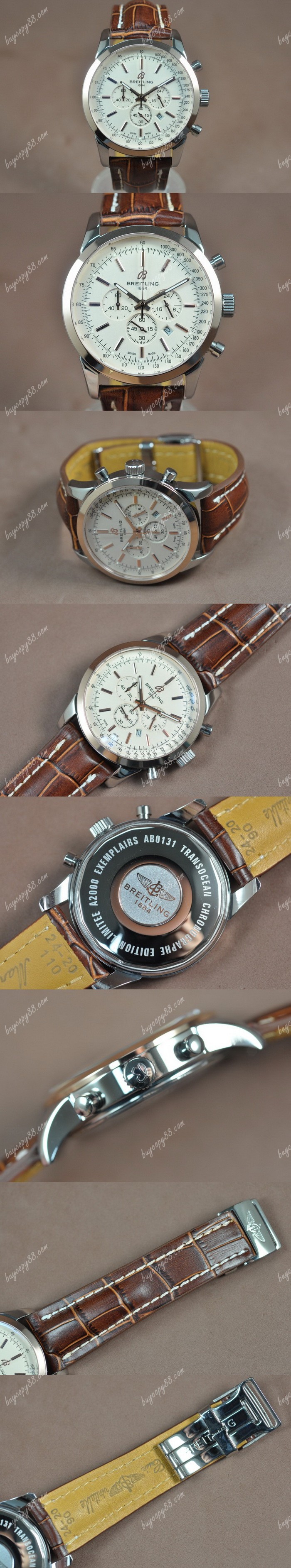 百年靈Breitling Transocean Chrono TT/LE White dial Jap-OS20石英錶0