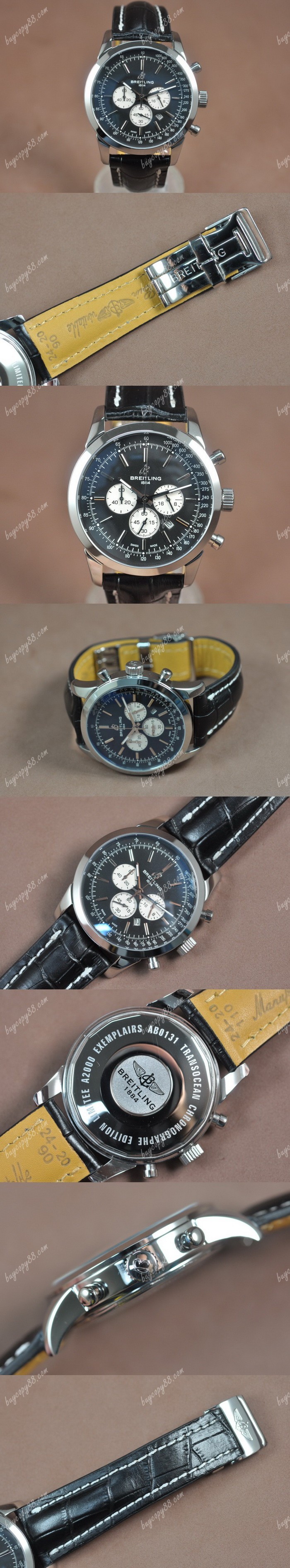 百年靈Breitling Transocean Chrono SS/LE Black dial Jap-OS20石英錶0