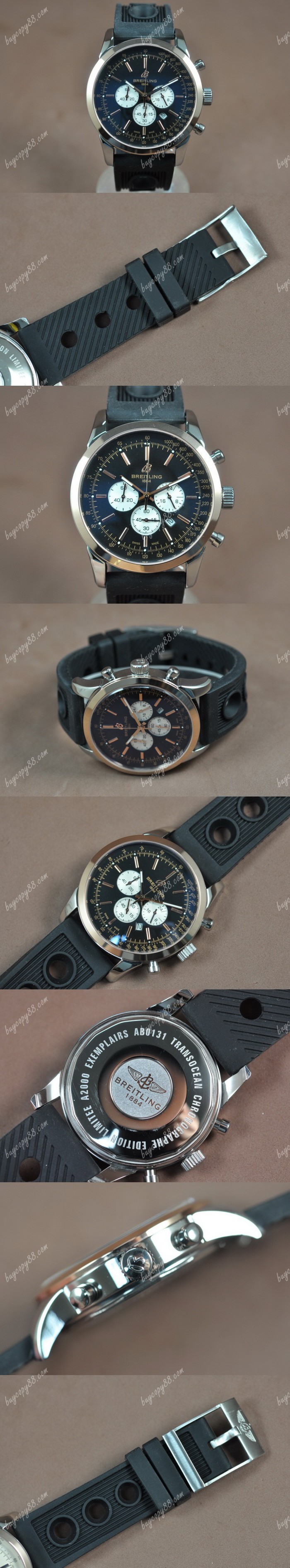 百年靈Breitling Transocean Chrono TT/RU Black dial Jap-OS20石英錶0