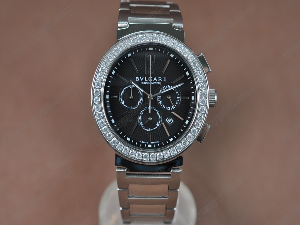 寶格麗【男性用】Bvlgari Bvlgari SS/Diam Black JapanOS20 石英機芯搭載　5