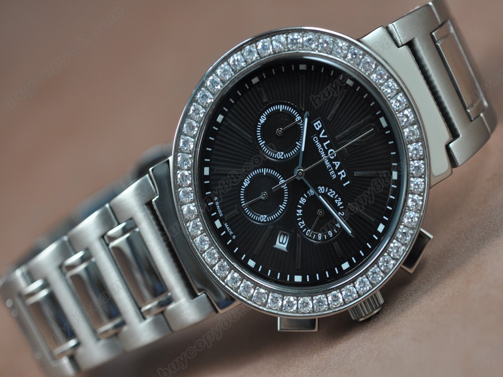 寶格麗【男性用】Bvlgari Bvlgari SS/Diam Black JapanOS20 石英機芯搭載　3