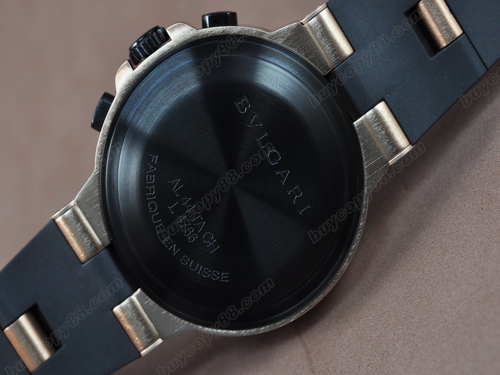 寶格麗 【男性用】Diagono Aluminium Chrono RG/RU Black Asian 7750 自動機芯搭載3