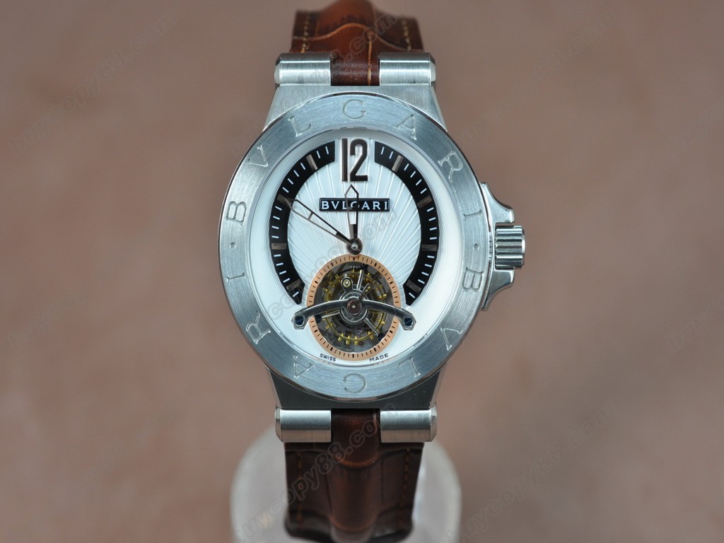 寶格麗 【男性用】Diagono SS/LE White Asian Flying Tourbillon 手上鏈搭載8