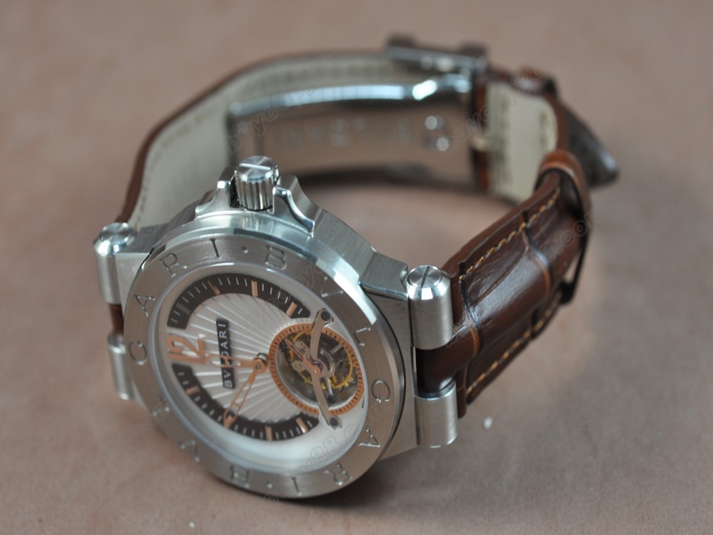 寶格麗 【男性用】Diagono SS/LE White Asian Flying Tourbillon 手上鏈搭載6