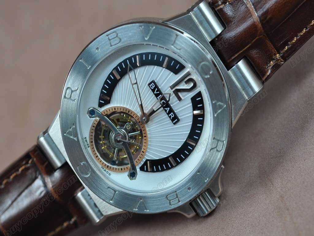 寶格麗 【男性用】Diagono SS/LE White Asian Flying Tourbillon 手上鏈搭載5