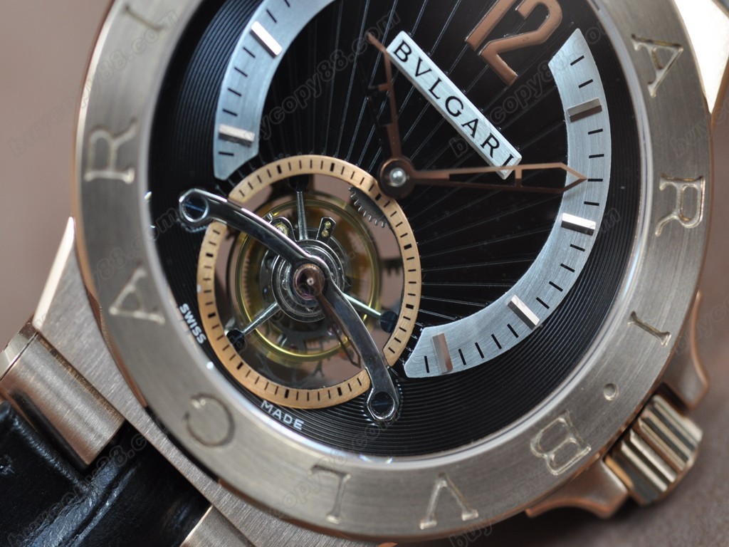 寶格麗 【男性用】Diagono RG/LE Black Asian Flying Tourbillon 手上鏈搭載4