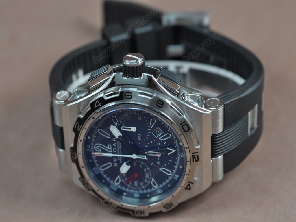 寶格麗 【男性用】 Diagono X-PRO Chrono GMT SS/RU Blue Asian 7750 自動機芯搭載7