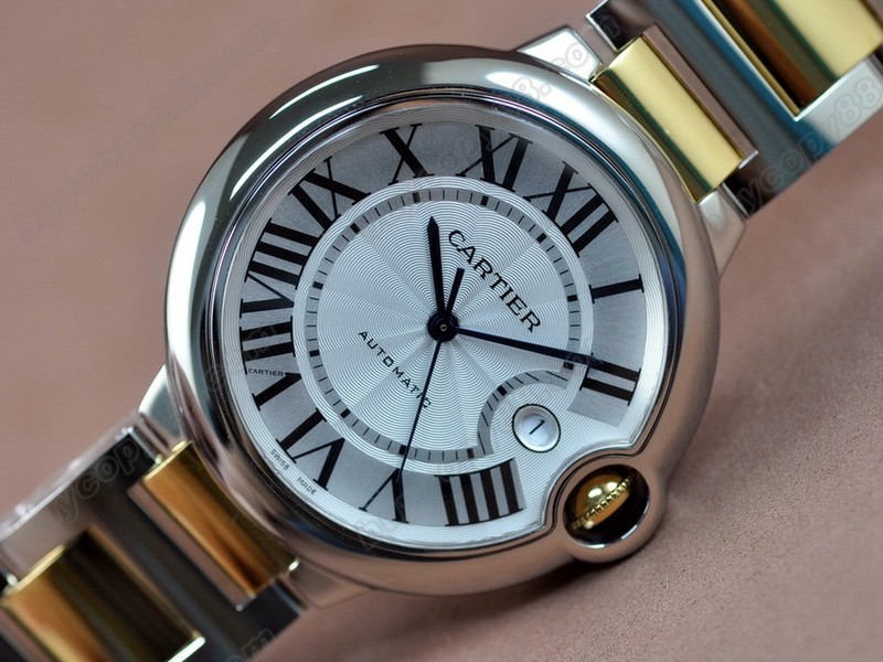 卡地亞【男性用】Ballon Bleu de Cartier Men TT/Diam White Swiss Eta 2824自動機芯搭載　5