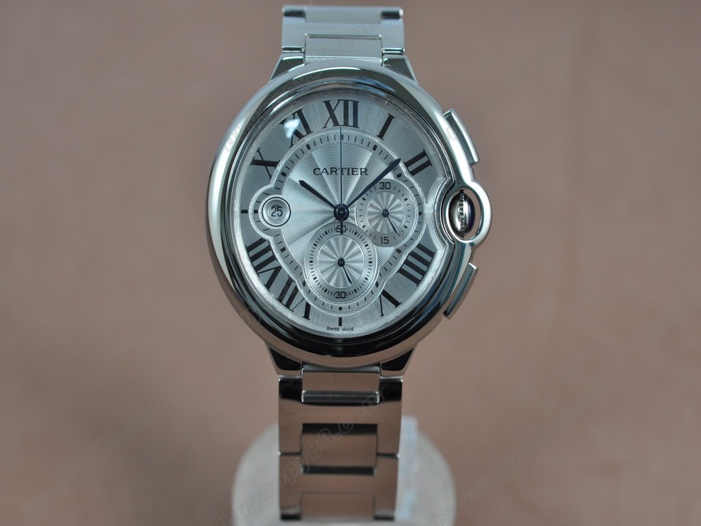 卡地亞【男性用】Ballon Bleu de Cartier SS White Swiss 石英機芯搭載5