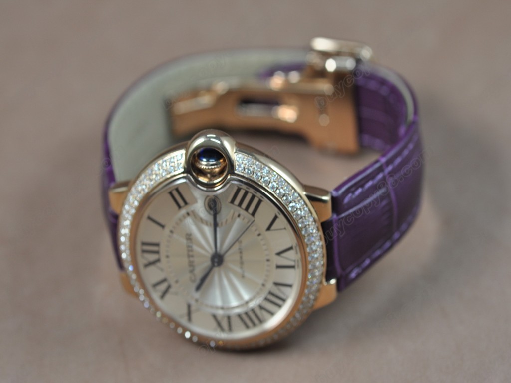 卡地亞【男性用】 Ballon Blue de Cartier RG/Diam/LE White Swiss Eta 2824-2 自動機芯搭載 7