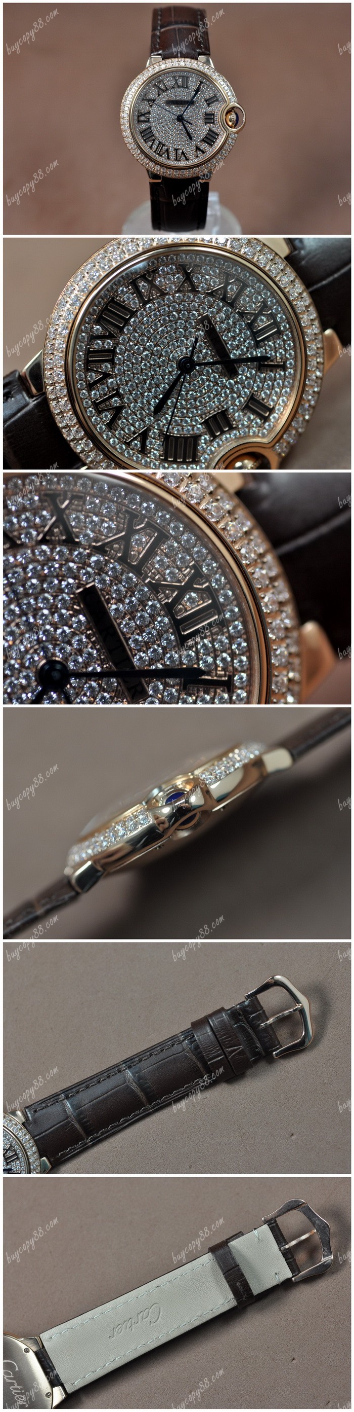 卡地亞Cartier Ballon Blue de Cartier 玫瑰金/Diam/LE White Swiss石英錶0