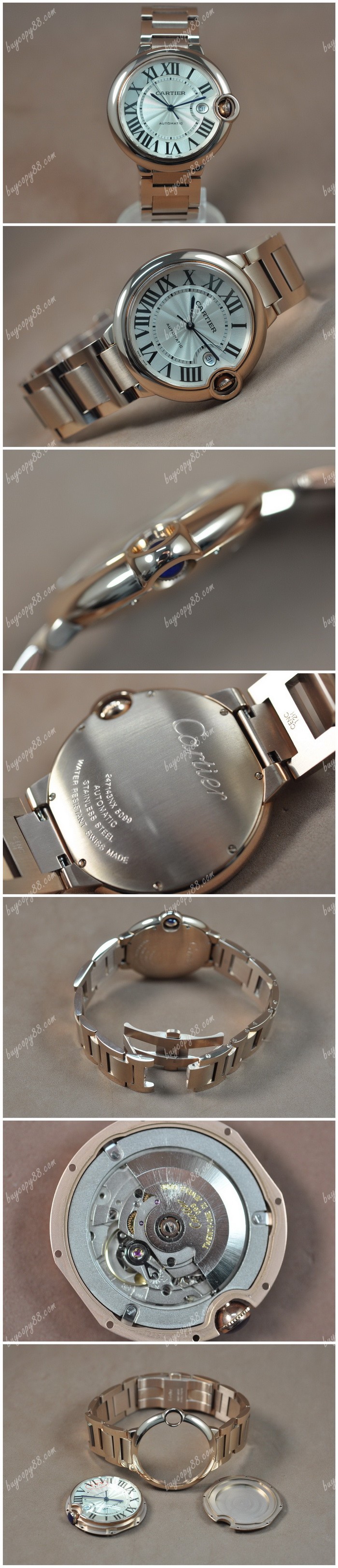 卡地亞Cartier Ballon Blue de Cartier 玫瑰金 White Dial A-2824-2自動機芯搭載0