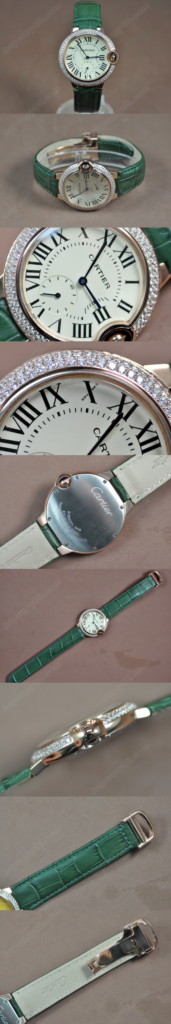 卡地亞Cartier Ballon Blue de Cartier 玫瑰金/LE/Diam 瑞士ロンダ石英機芯搭載0