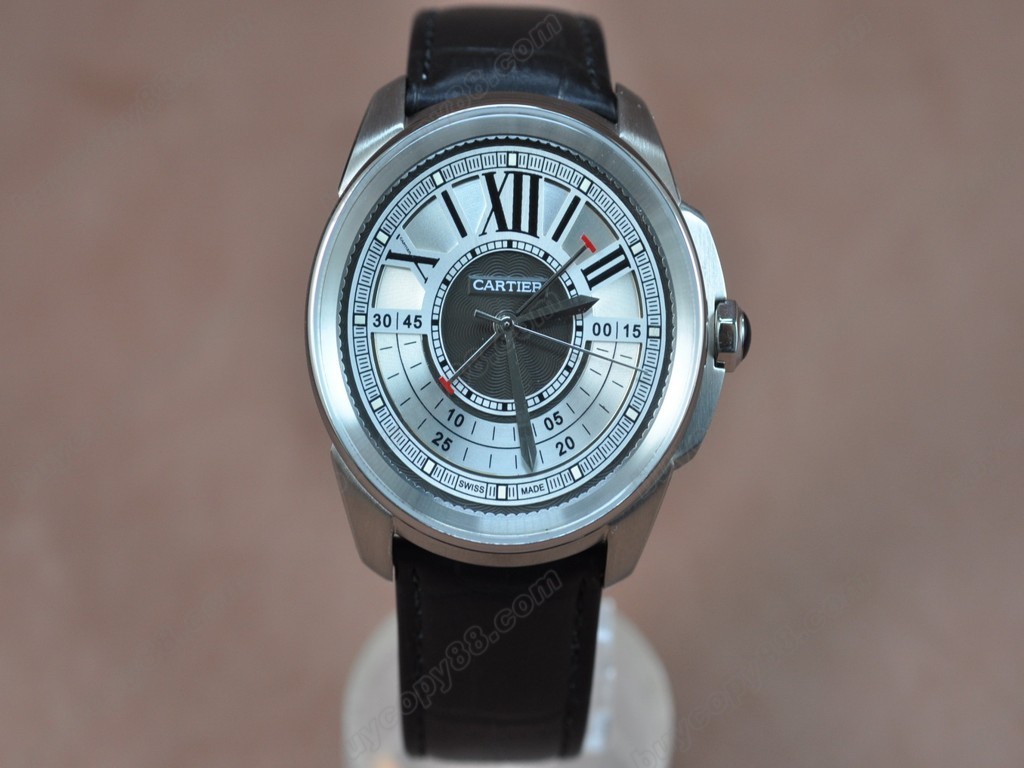 卡地亞【男性用】Calibre de cartier SS/LE/GMT White Asia 自動機芯搭載7