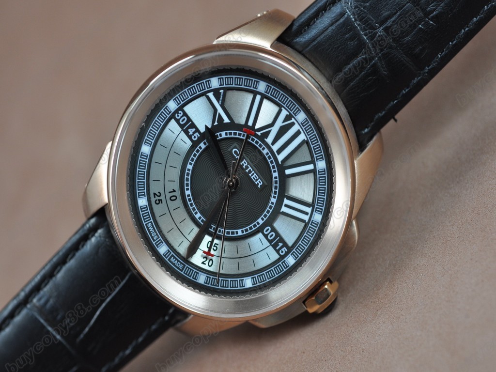 卡地亞【男性用】 Calibre de cartier RG/LE/GMT Black Asia 自動機芯搭載4