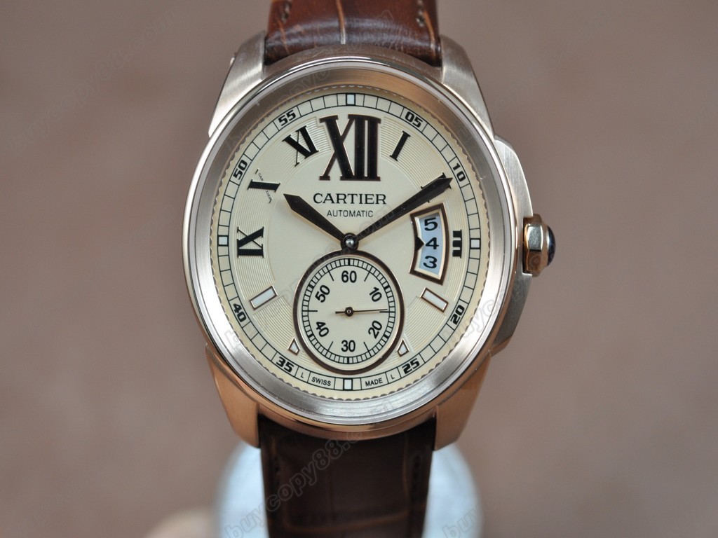 卡地亞【男性用】Calibre de cartier RG/LE Rose Gold Dial Asia 自動機芯搭載7